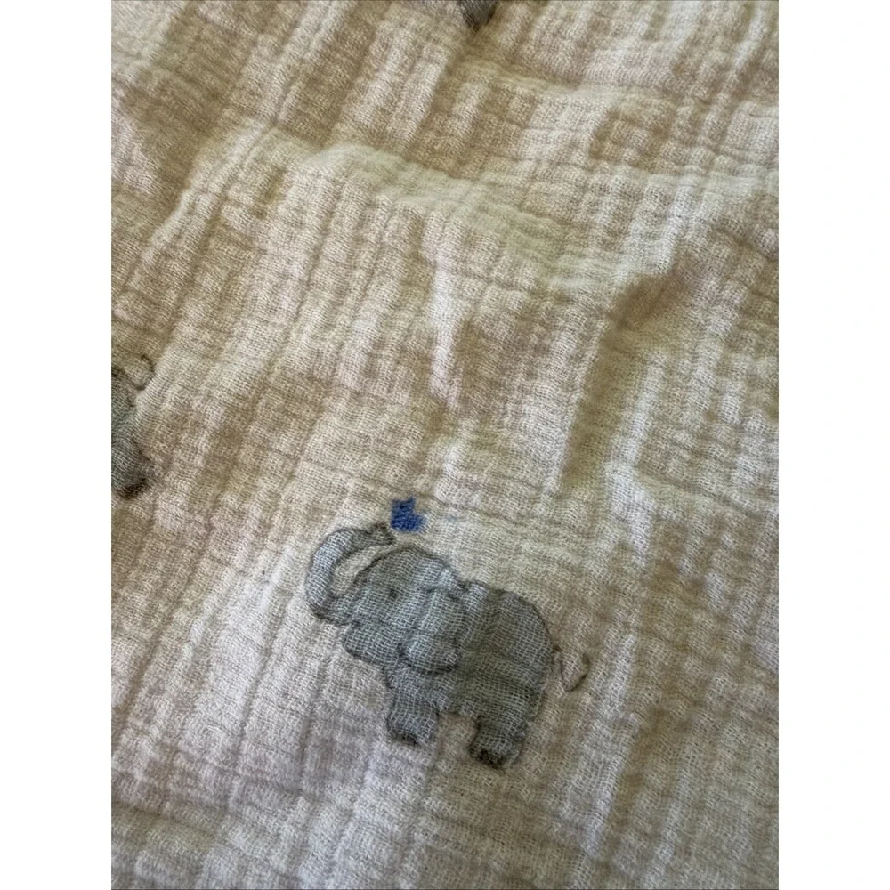 Aden +‎ Anais Baby Blanket Blue Elephant Spraying Water Muslin Swaddle Lovey